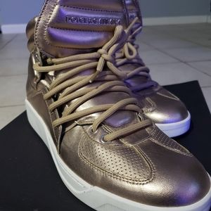 Dolce & Gabbana men's leather high sneaker shoes